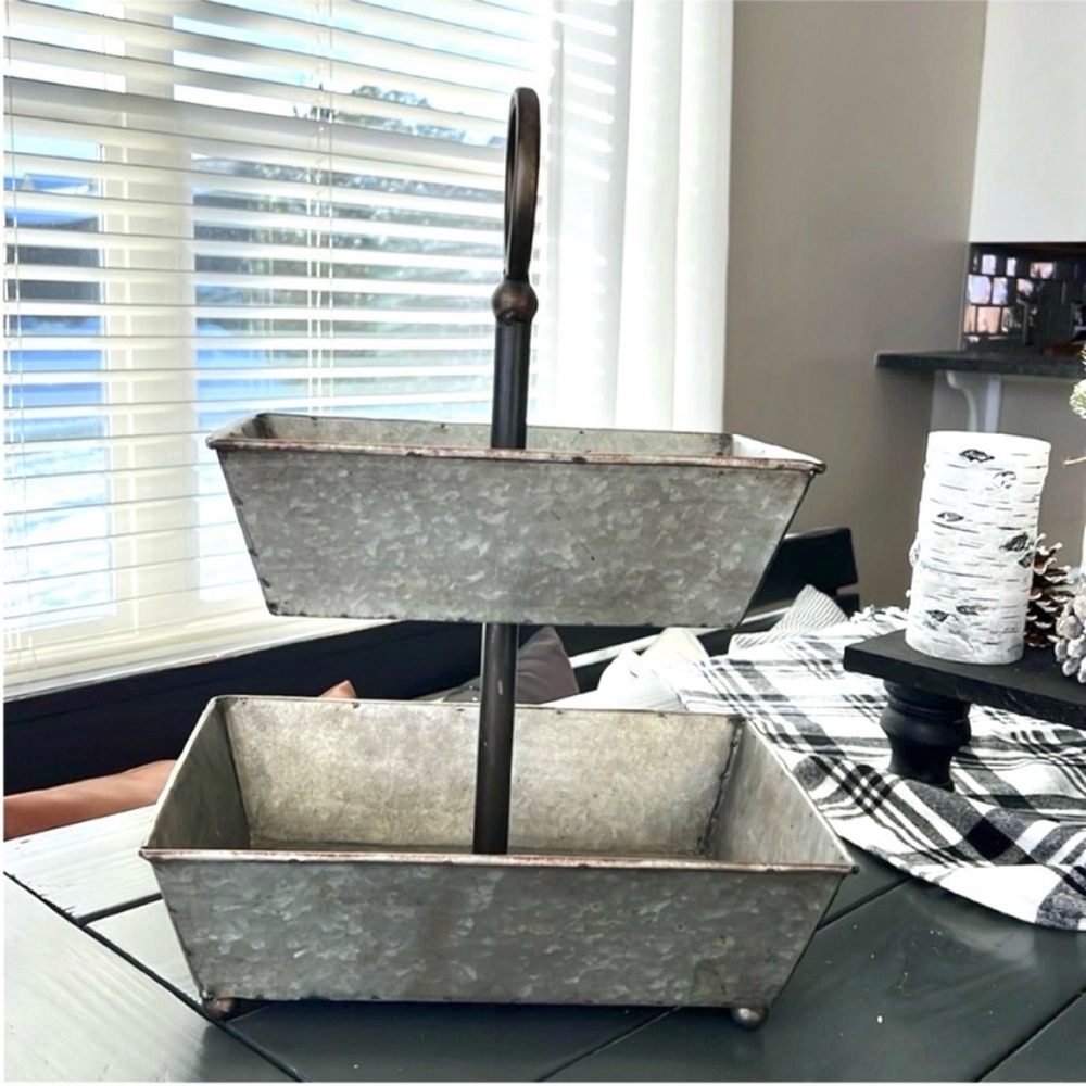 Galvanized Tiered Tray.
